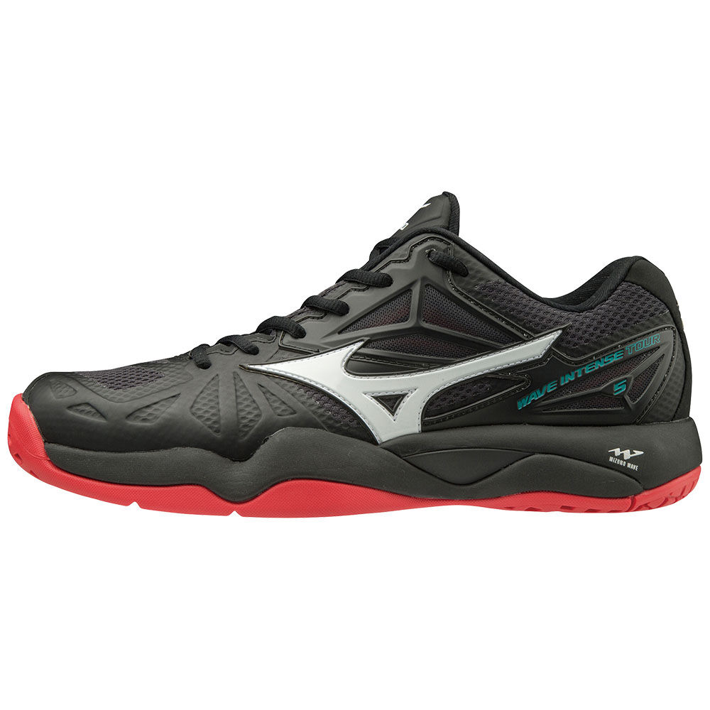 Mizuno Men's WAVE INTENSE TOUR 5 AC Tennis Shoes Black/White/Pink (61GA190009-DIN)